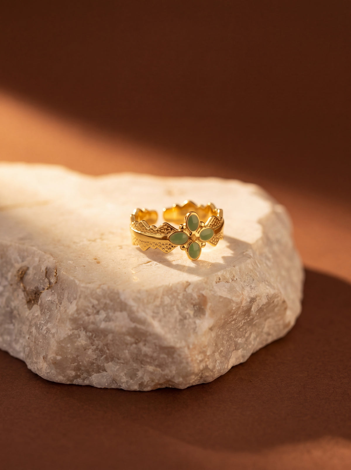 Jade Petal Ring