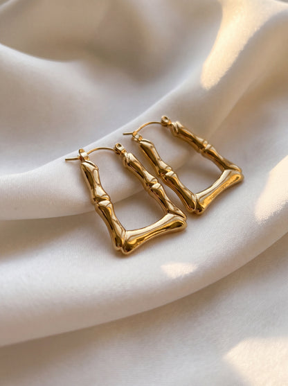 Bamboo Luxe Square Hoops