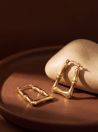 Bamboo Luxe Square Hoops