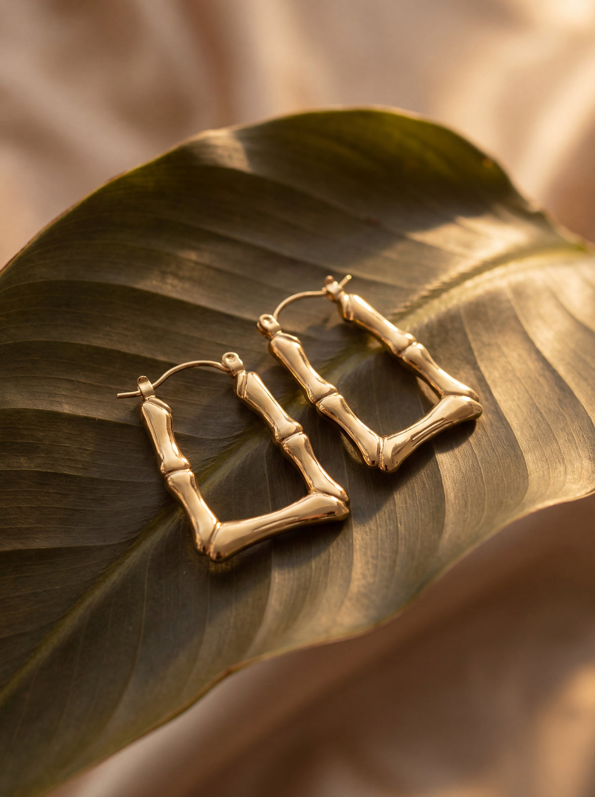Bamboo Luxe Square Hoops