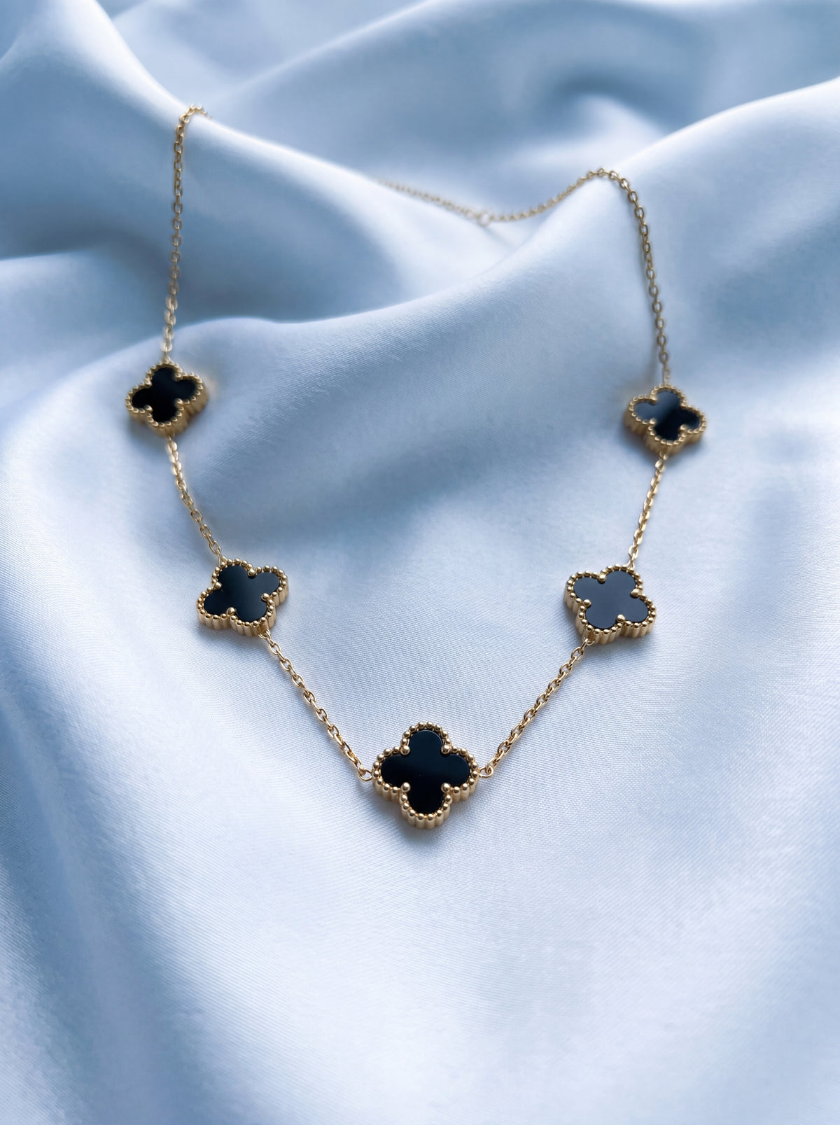 Onyx Clover Necklace