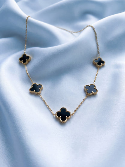 Onyx Clover Necklace
