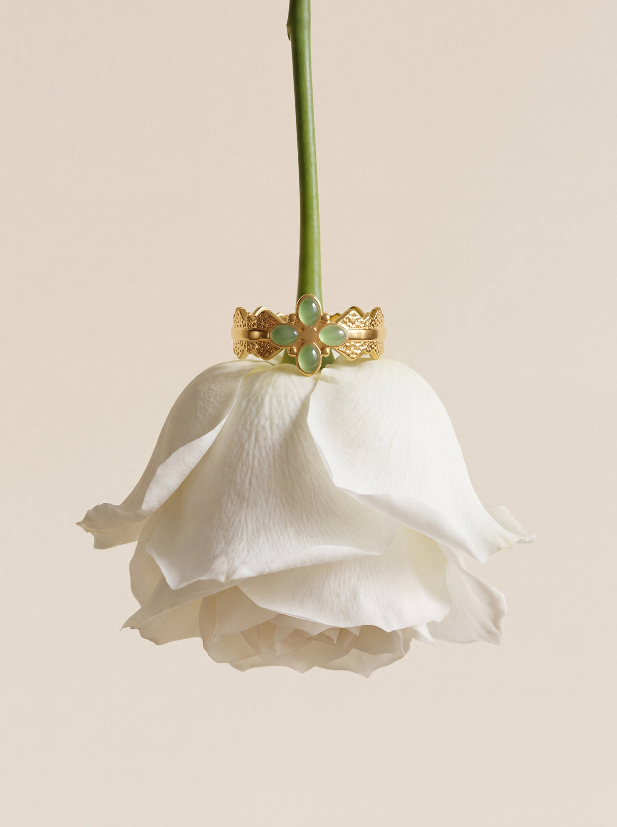 Jade Petal Ring