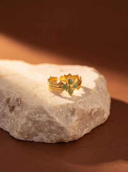 Jade Petal Ring