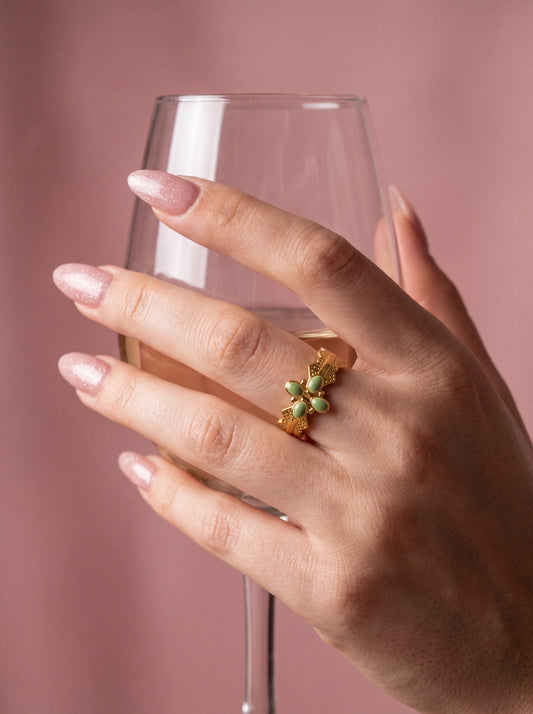 Jade Petal Ring