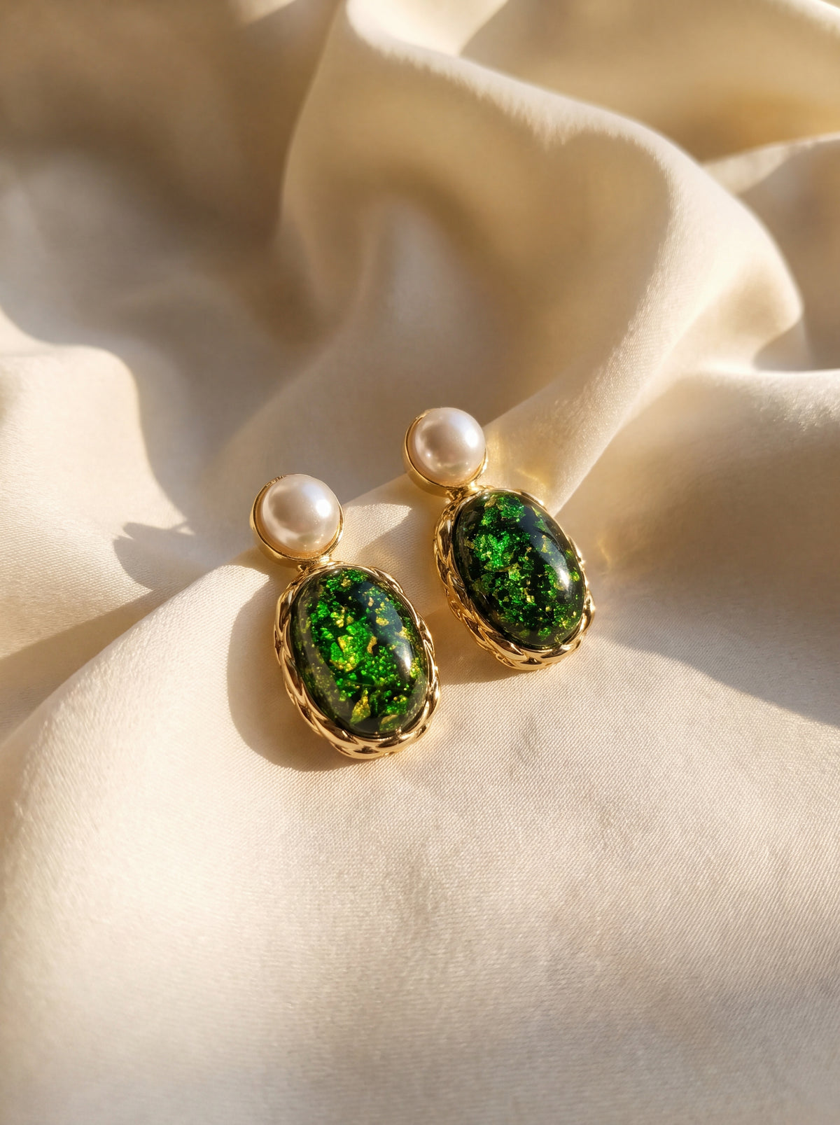 Opaline Verde Drop Earrings